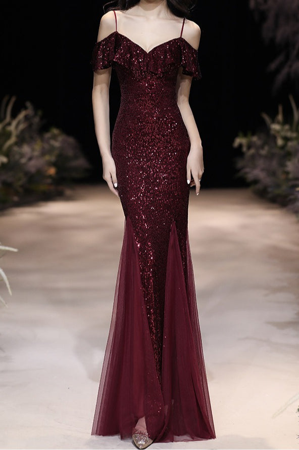 Off Shoulder Sequin Minimalist Dress for Comfort Fit Design