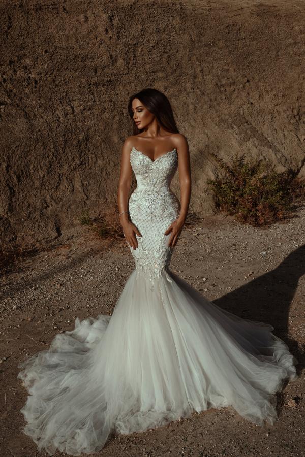 Bmbridal Sweetheart Mermaid Wedding Dress With Lace Appliques (ZD17411)