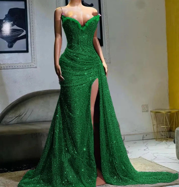 Light Purple High Split Evening Dresses, Sweetheart Mermaid Prom Dresses, Elegant Dresses for Wedding fg6769 - View 5 | VelvetHem