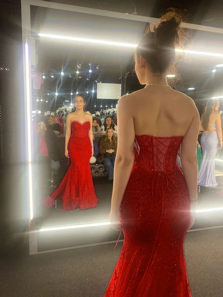 Hot Pink Mermaid Long Prom Gown Evening Dress fg7395 - View 4 | VelvetHem