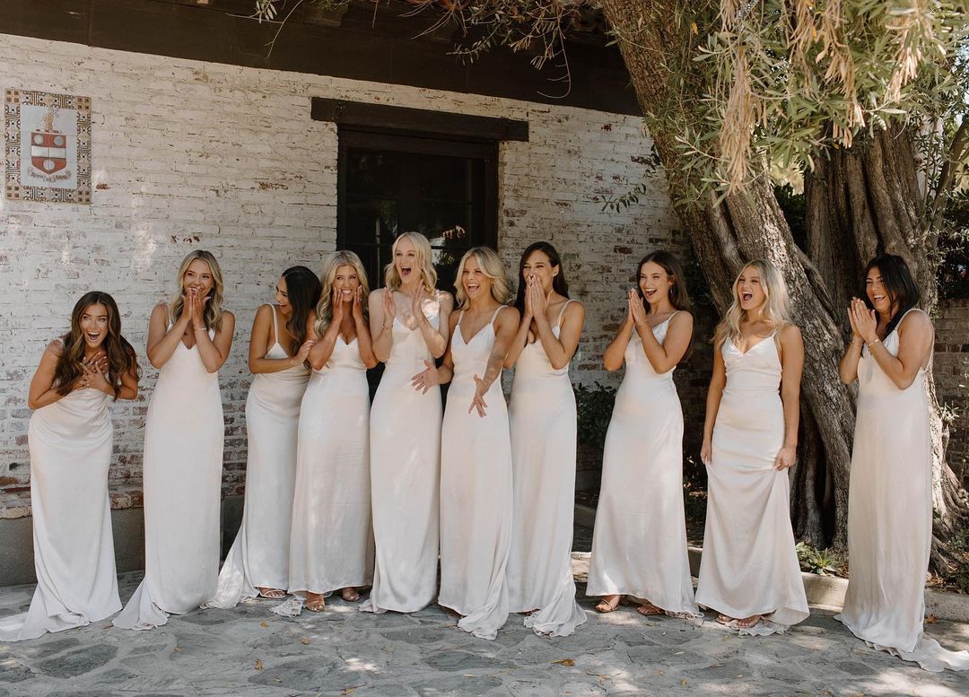Simple Sheath Spaghetti Straps Light Champagne Long Bridesmaid Dress - View 4 | VelvetHem