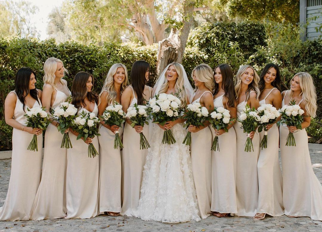 Simple Sheath Spaghetti Straps Light Champagne Long Bridesmaid Dress - View 2 | VelvetHem