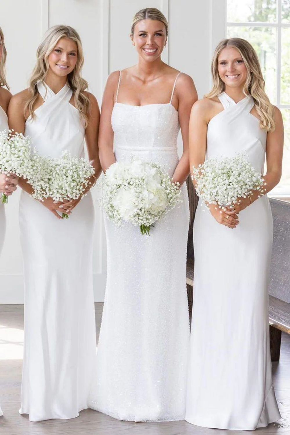 Beauty Sheath Halter Neck Black Long Bridesmaid Dress with Bowknot - View 6 | VelvetHem