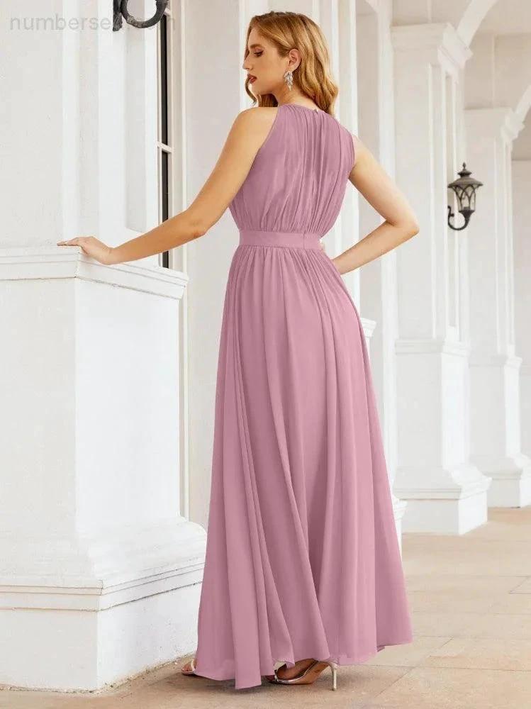 ZapDress Halter Bridesmaid Dress Empire Waist Formal Evening Prom Gown for Mother of The Bride 28030 (ZD17026)