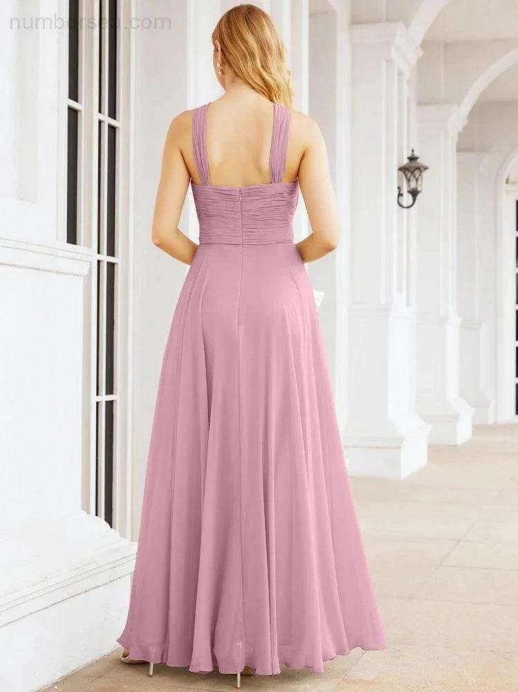 ZapDress Crisscross Halter Bridesmaid Dresses for Party Wedding Evening Prom Maxi Ball Gowns 28053 (ZD17037)