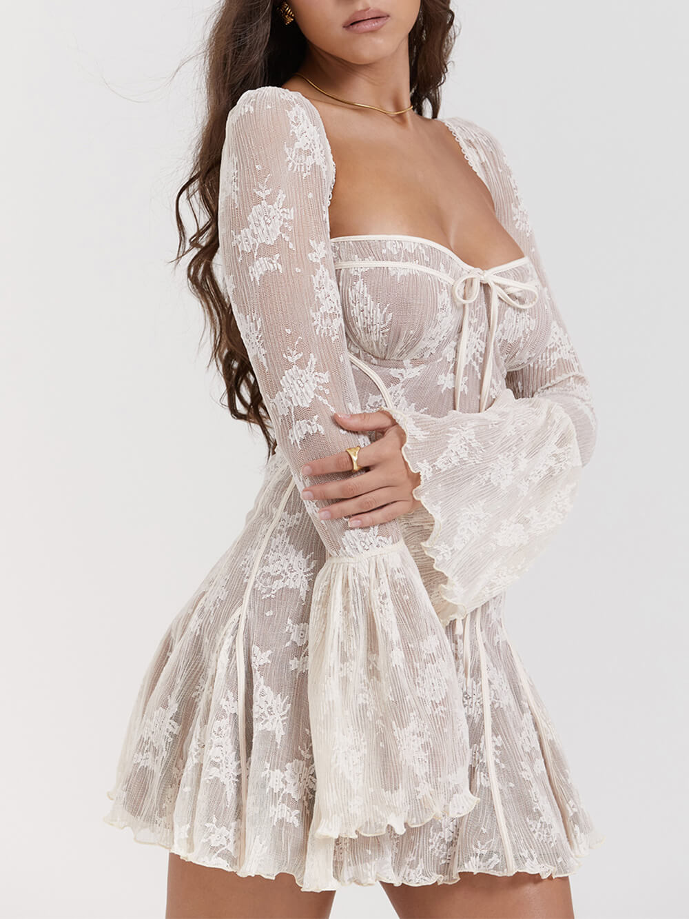 Bella-Rose Lace Mini Dress