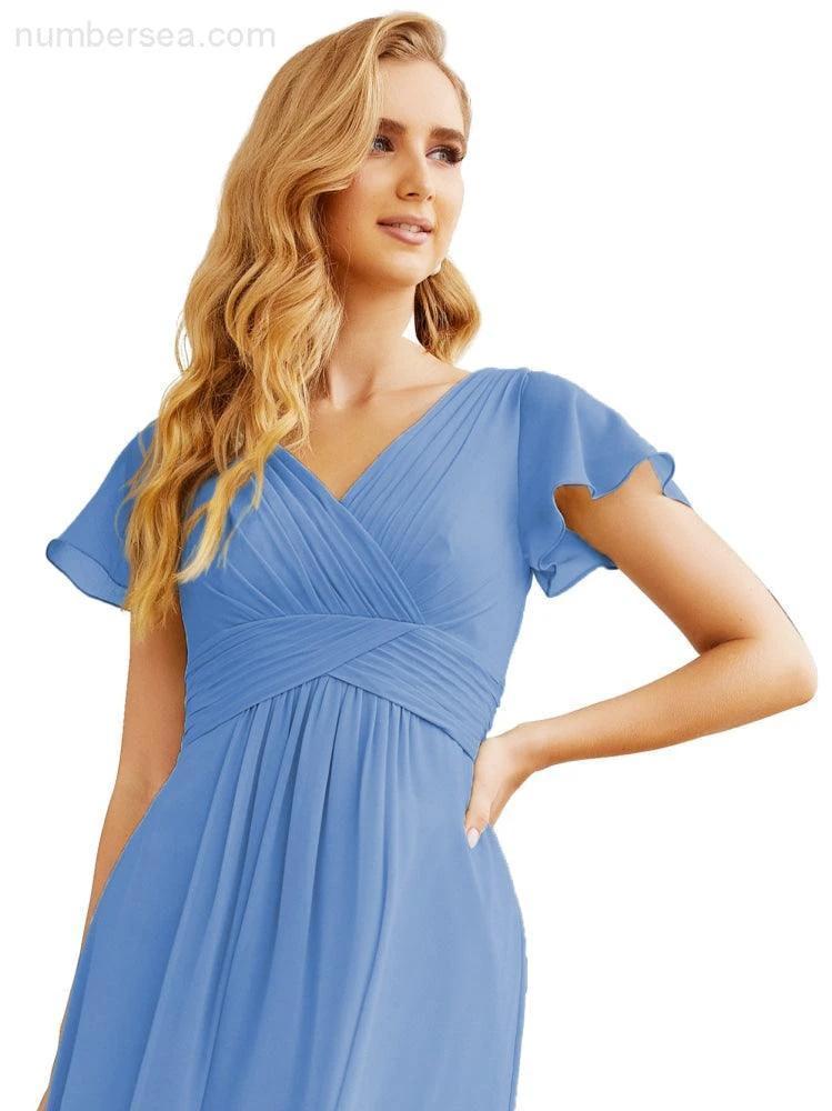 ZapDress Formal Prom Gowns for Mother of The Bride Cap Sleeves Bridesmaid Dress 28047 (ZD16958)