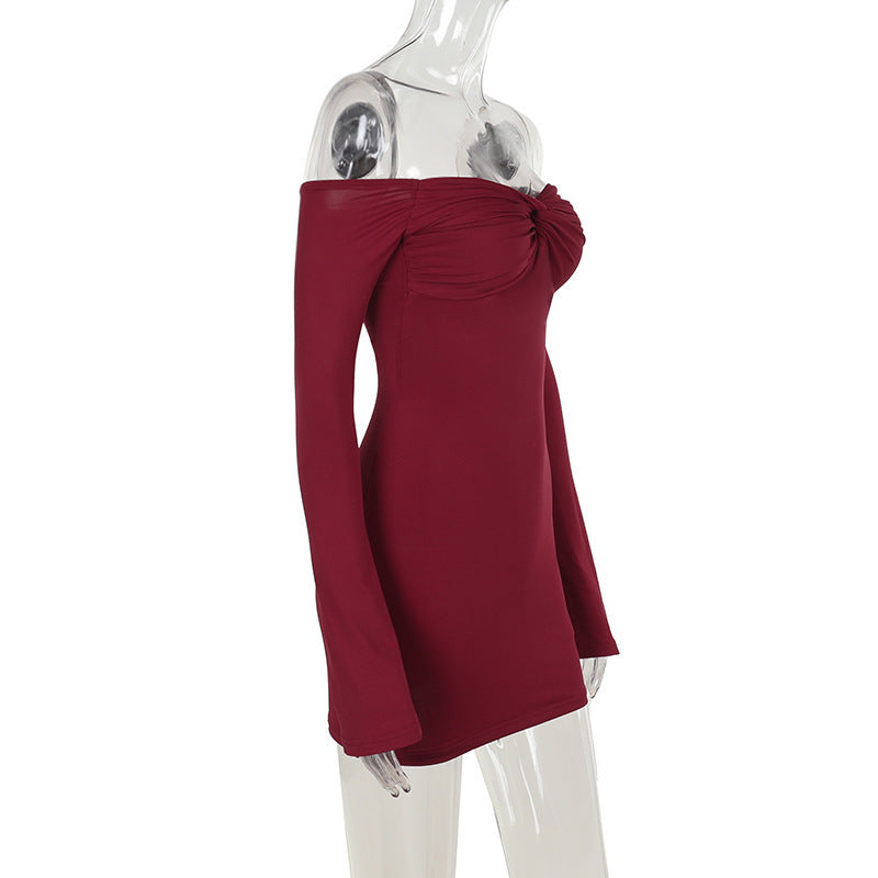Crimson Kiss Mini Bodycon Dress Maroon