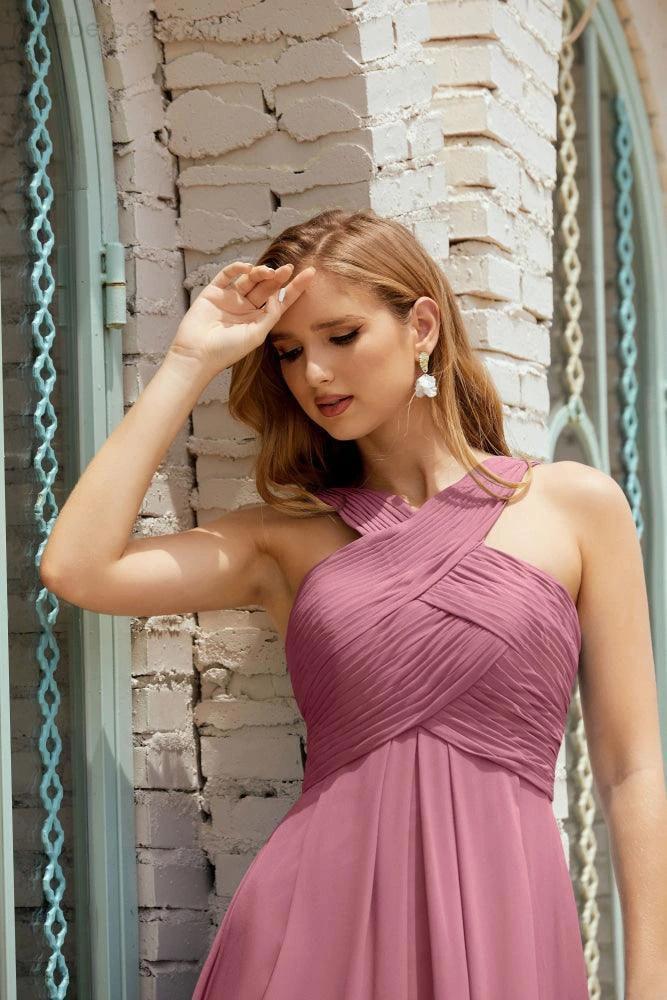 Halter Bridesmaid Dresses Formal Cocktail Prom Gown 28015 (ZD16956)
