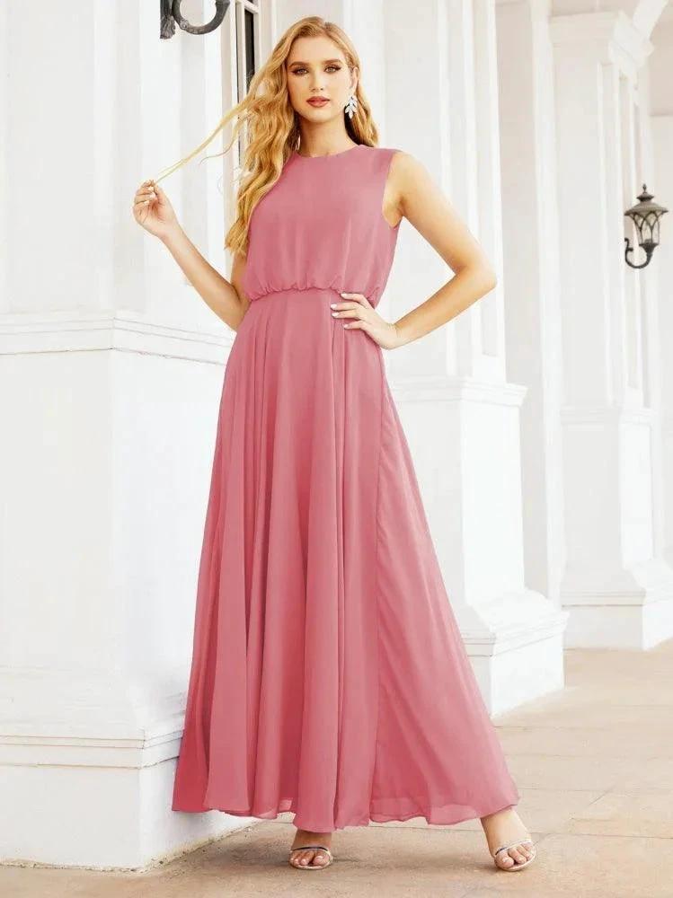 Numbersea Sleeveless Long Bridesmaid Dress A line Formal Evening Prom Gown 28025 by numbersea