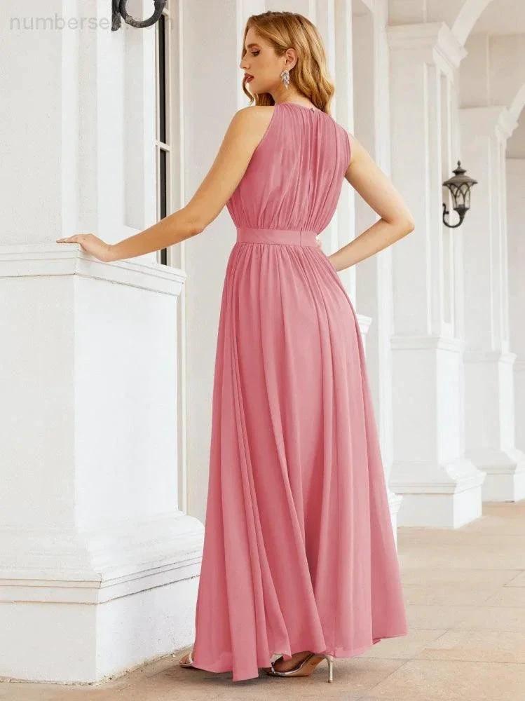ZapDress Halter Bridesmaid Dress Empire Waist Formal Evening Prom Gown for Mother of The Bride 28030 (ZD17026)