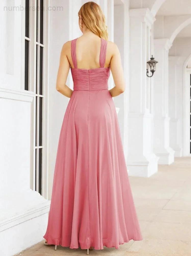 ZapDress Crisscross Halter Bridesmaid Dresses for Party Wedding Evening Prom Maxi Ball Gowns 28053 (ZD17037)