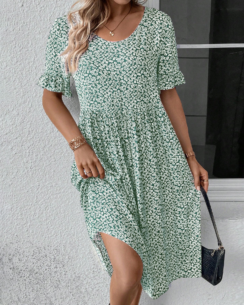 Adrianna Premium Floral Midi Dress Everyday Luxe Edit