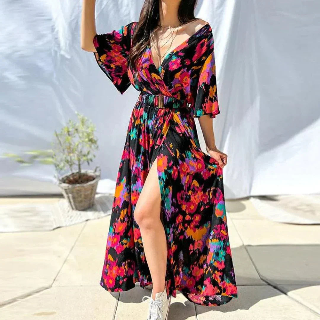 Verónica Premium Bohemian Dress with a High Slit Wardrobe Essential
