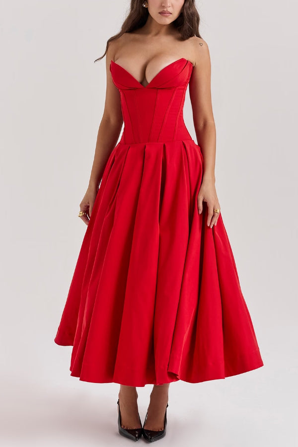 Lorelei Exclusive Strapless Midi Dress Premium Wardrobe Essential