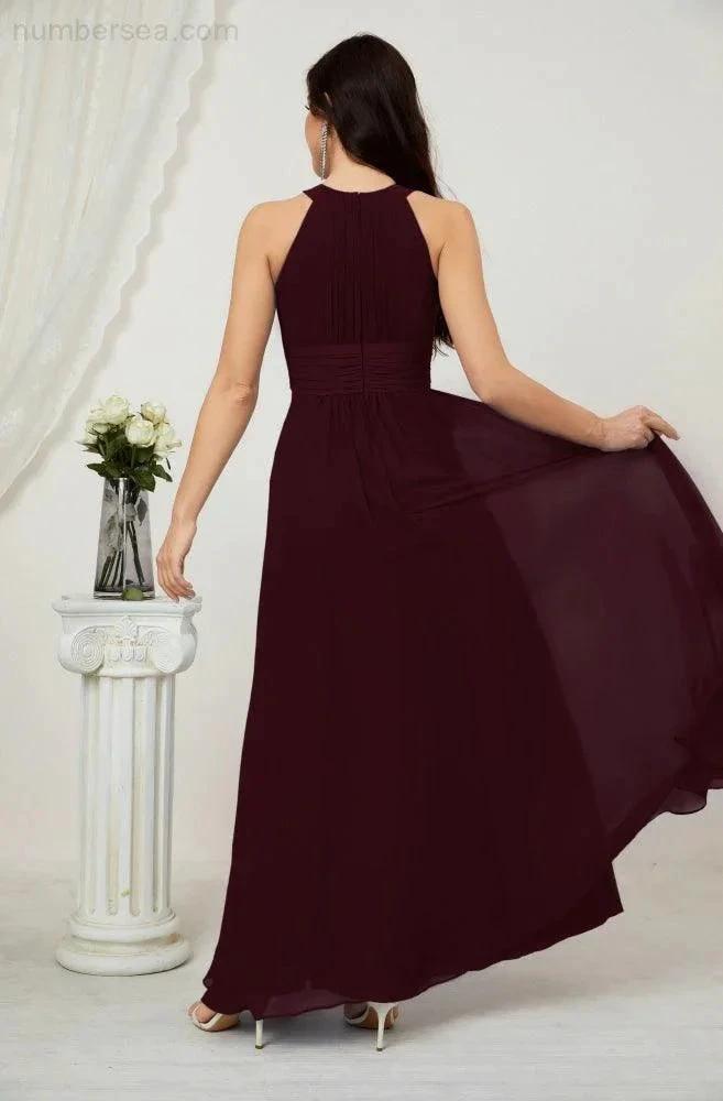 ZapDress Formal Party Gown Dress Chiffon Halter Long Sleeveless Bridesmaid Dresses 2802 (ZD16960)