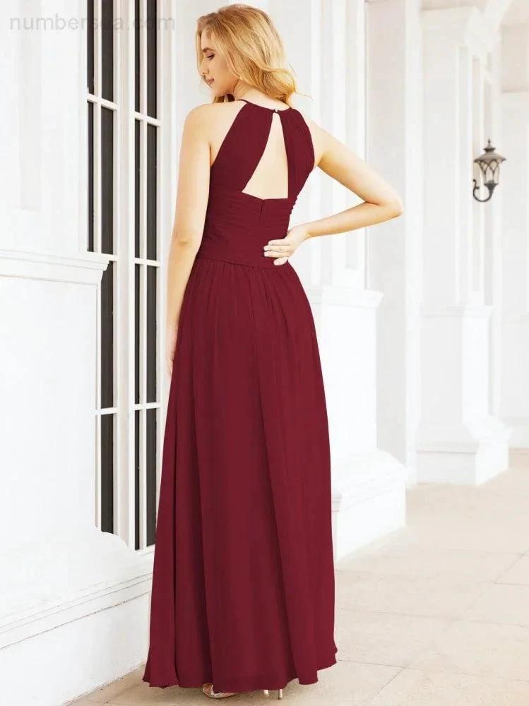 ZapDress Sleeveless Bridesmaid Dresses Long Prom Gown Zipper with Keyhole Back 28056 (ZD17040)