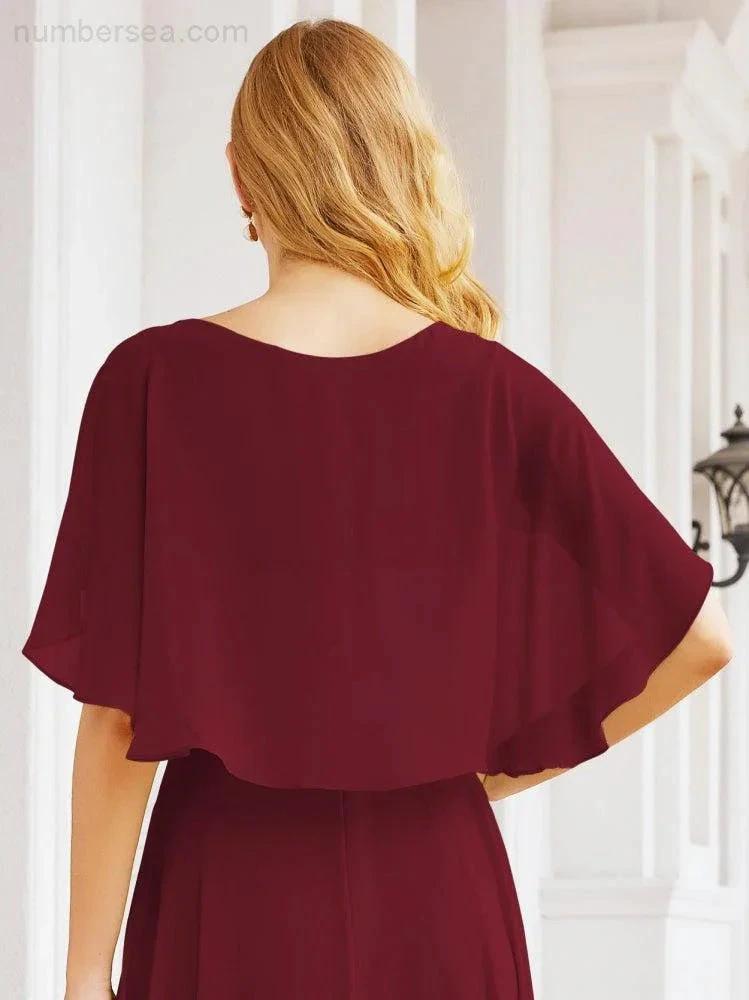 ZapDress Bridesmaid Dresses for Wedding Formal Evening Party Prom Gown with Cape 28050 (ZD17057)
