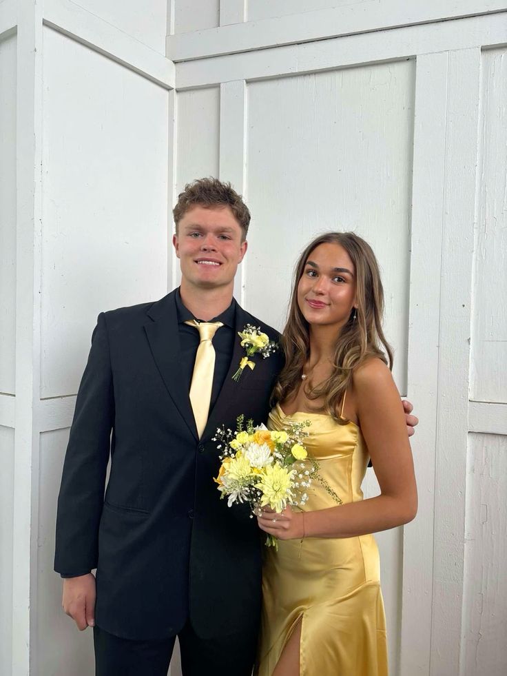 Yellow Spaghetti Straps Long Prom Dress With Slit fg6898 - View 2 | VelvetHem