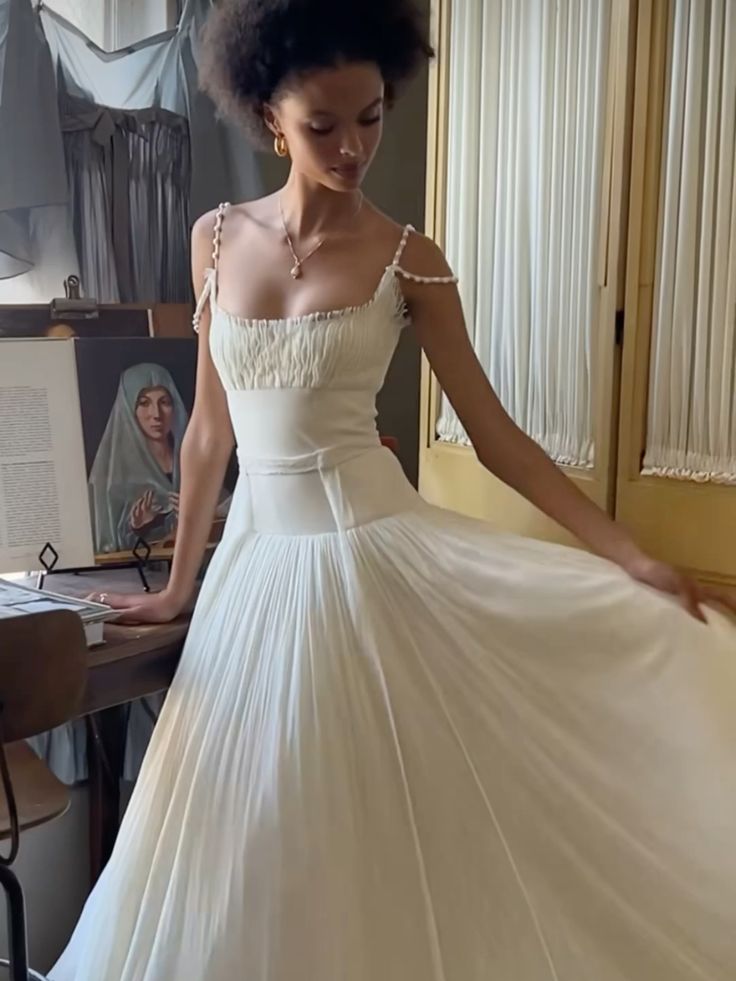 Elegant A Line Long Wedding Dress Princess Evening Dress fg6870 - View 2 | VelvetHem