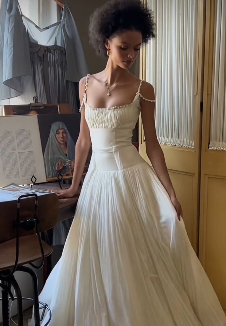 Elegant A Line Long Wedding Dress Princess Evening Dress fg6870 - VelvetHem