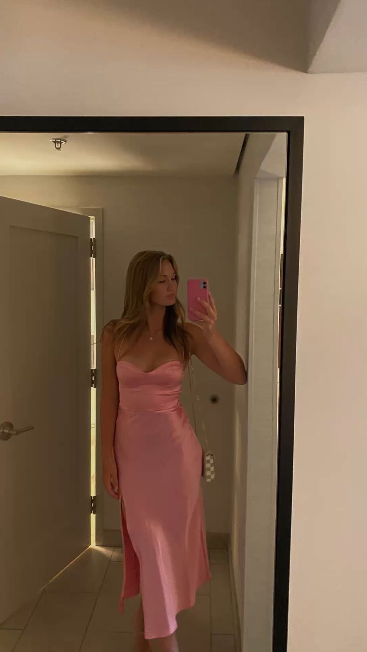 Simple Classy Sheath Pink Evening Dress With Lace-up Back fg6869 - VelvetHem