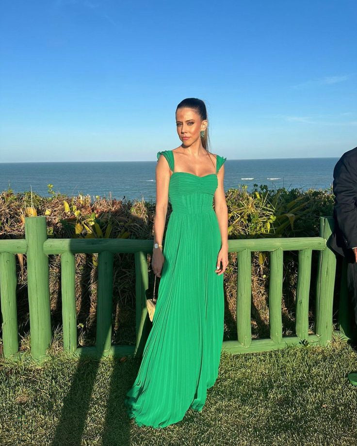Simple Women Evening dress Green fashion A-line party dress fg6854 - View 2 | VelvetHem