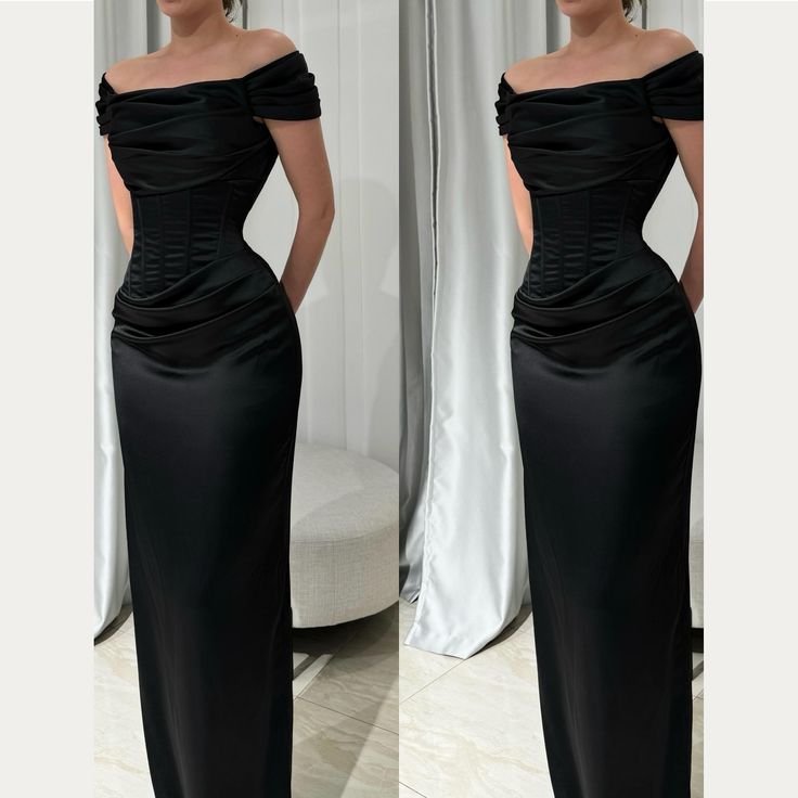 Black Off The Shoulder Prom Dresses,Floor Length Evening Gown fg6862 - View 2 | VelvetHem