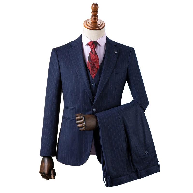 Striped suit men's suit business formal groomsman's suit wedding suit groom's suit jacket men's short drama suit by 男装