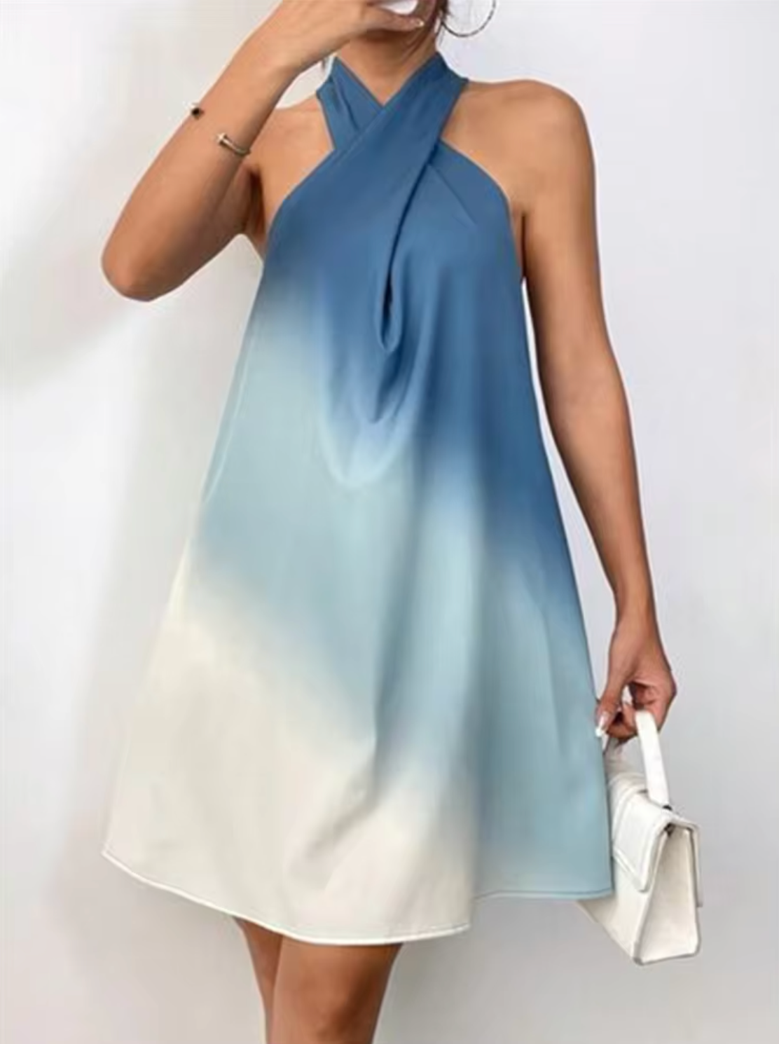 Annunziata Elevated Gradient Halter Neck Dress Premium Wardrobe Essential
