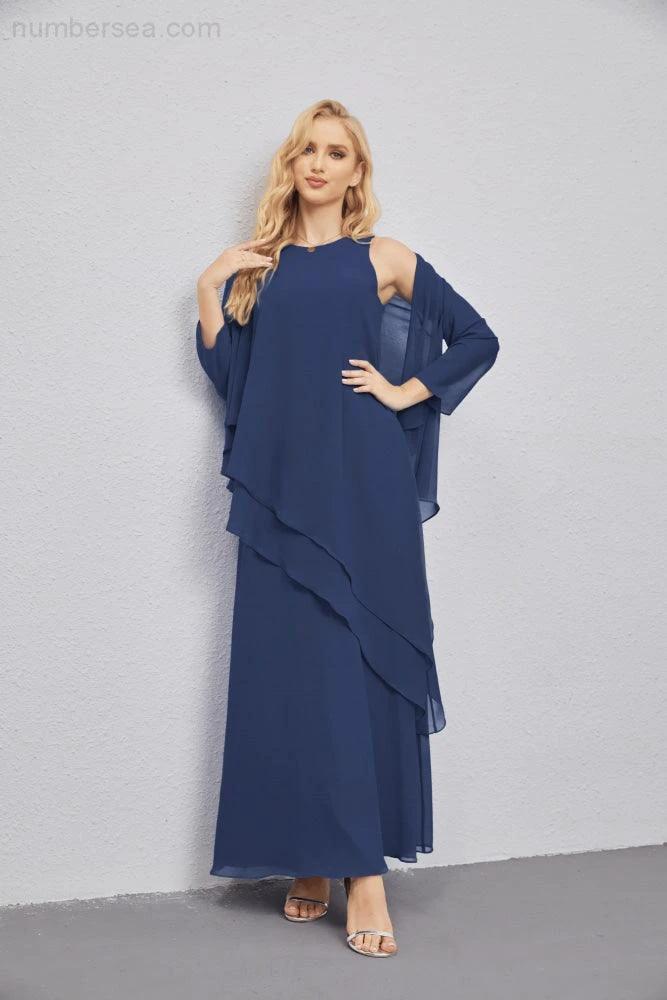 Mother of Bride Dresses with Open Front Lightweight Cardigan Formal Prom Gown  28081 (ZD16990)