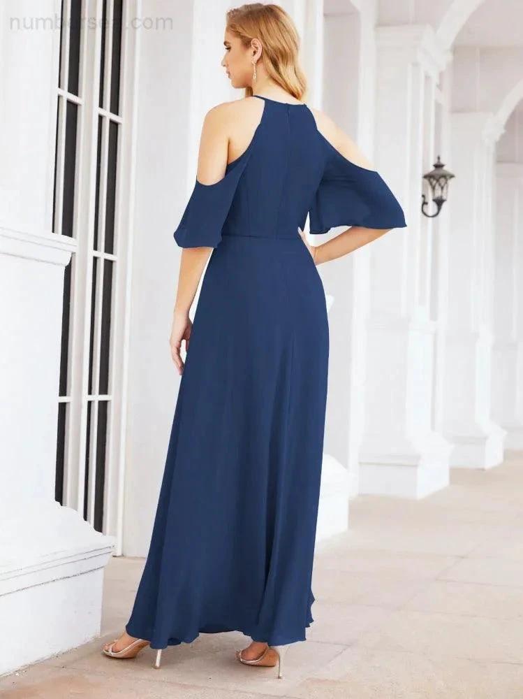 ZapDress Cold Shoulder Bridesmaid Dresses A-Line Long Formal Evening Gowns 28074 (ZD17048)