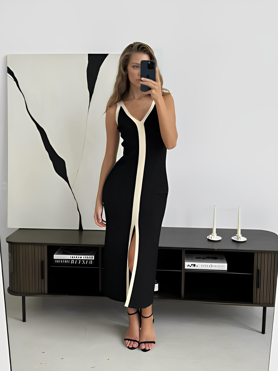 Marcela Aesthetic V Neck Dress Everyday Luxe Edit