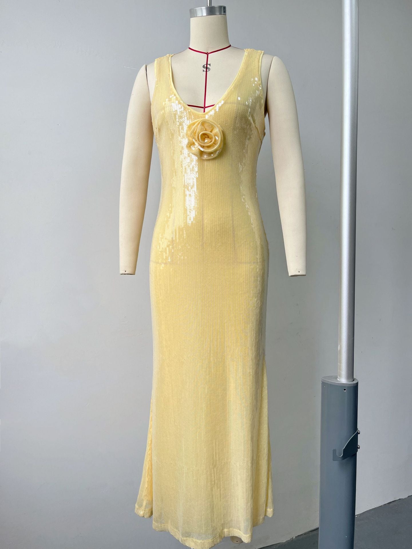 Hexed Bodycon Dress Yellow