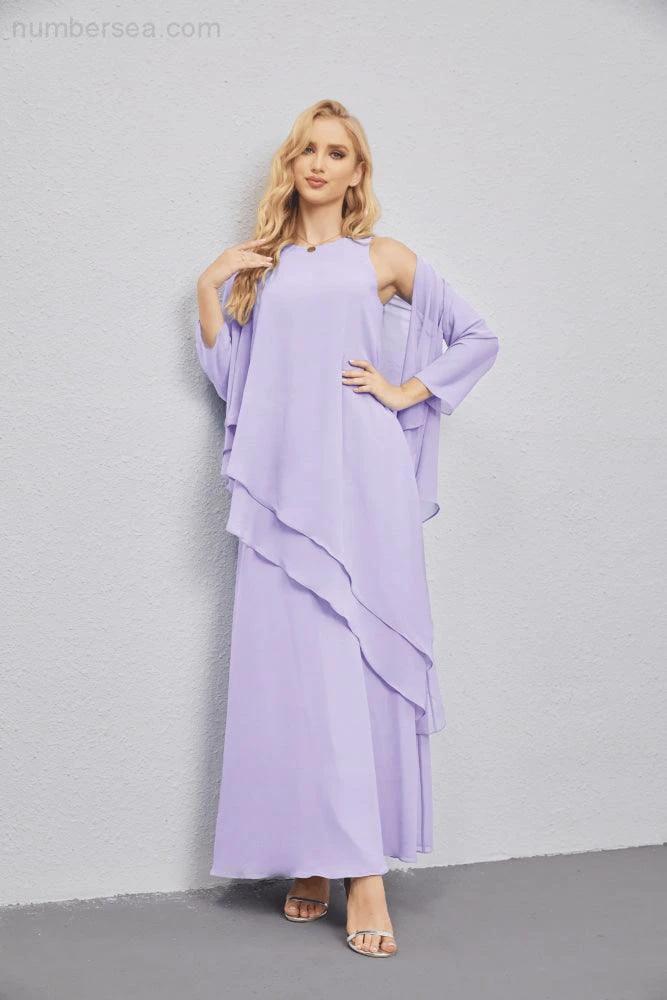 Mother of Bride Dresses with Open Front Lightweight Cardigan Formal Prom Gown  28081 (ZD16990)
