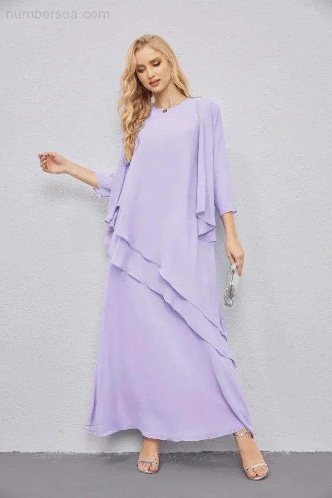 Mother of Bride Dresses with Open Front Lightweight Cardigan Formal Prom Gown  28081 (ZD16990)
