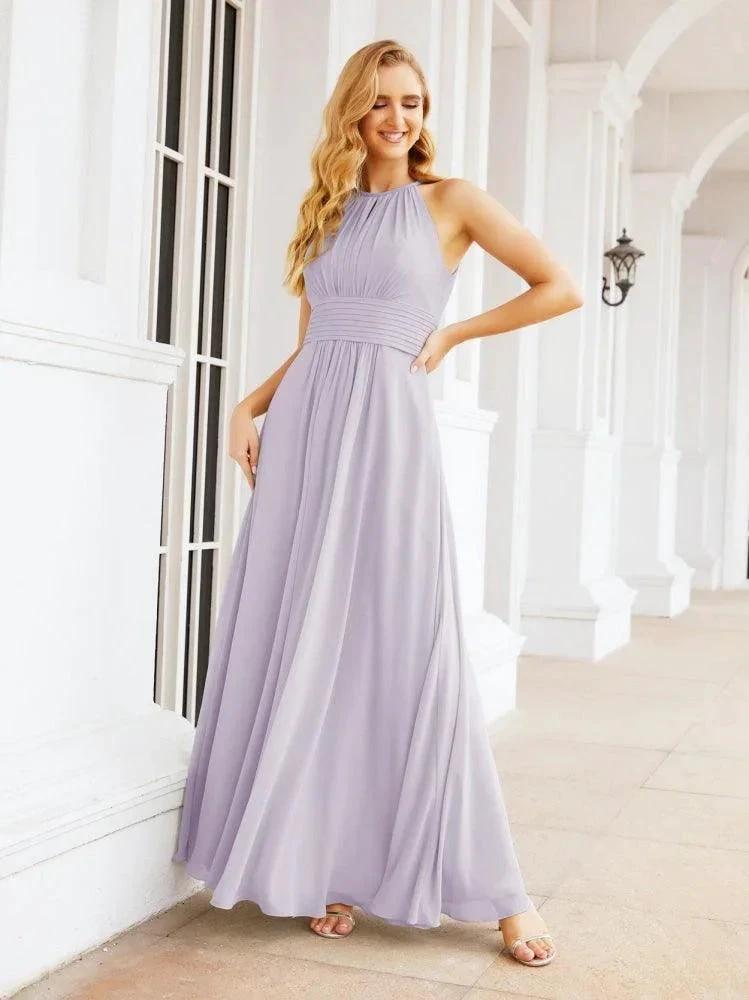 Numbersea Keyhole Bridesmaid Dresses Sleeveless Formal Evening Party Prom Gowns 28043 by numbersea