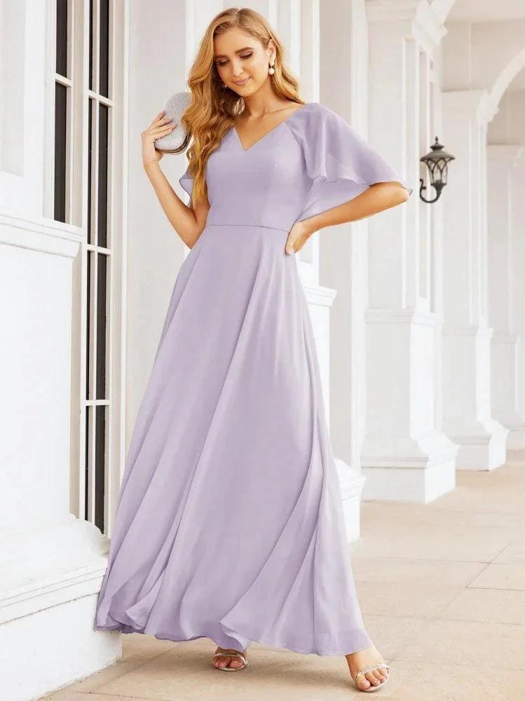 Numbersea Bridesmaid Dresses for Wedding Formal Evening Party Prom Gown with Cape 28050 by numbersea