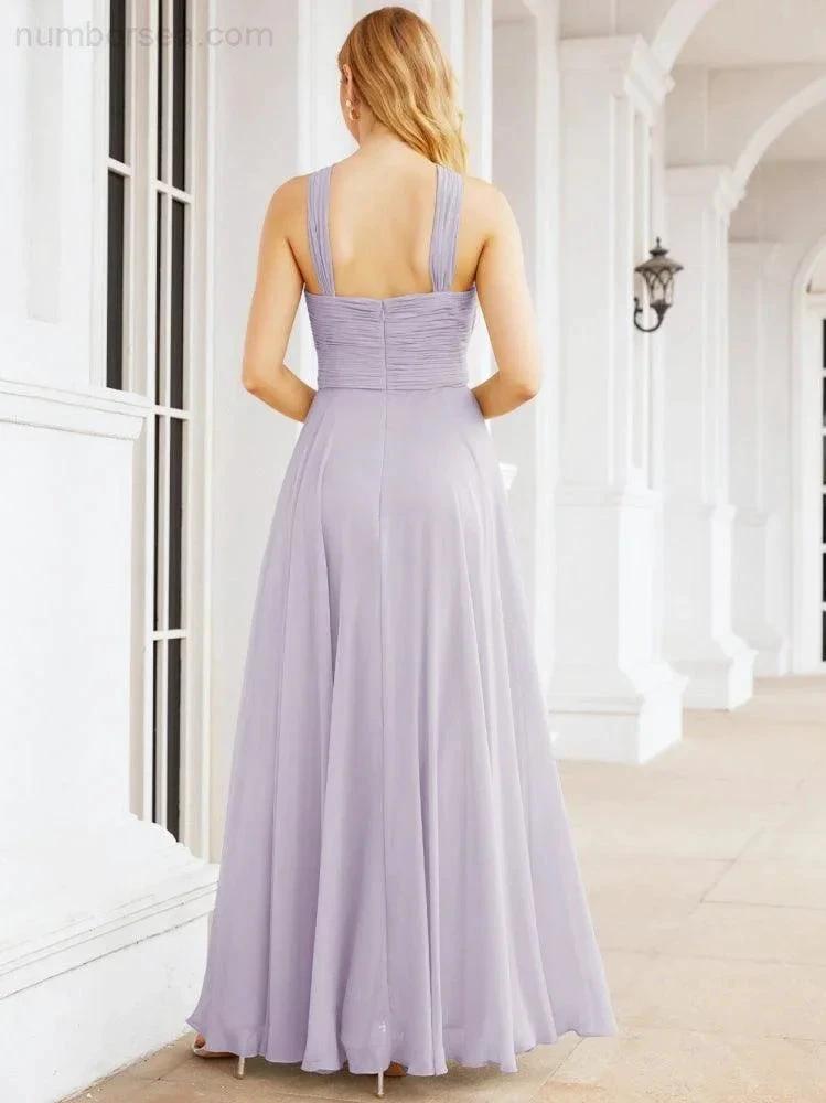 ZapDress Crisscross Halter Bridesmaid Dresses for Party Wedding Evening Prom Maxi Ball Gowns 28053 (ZD17037)