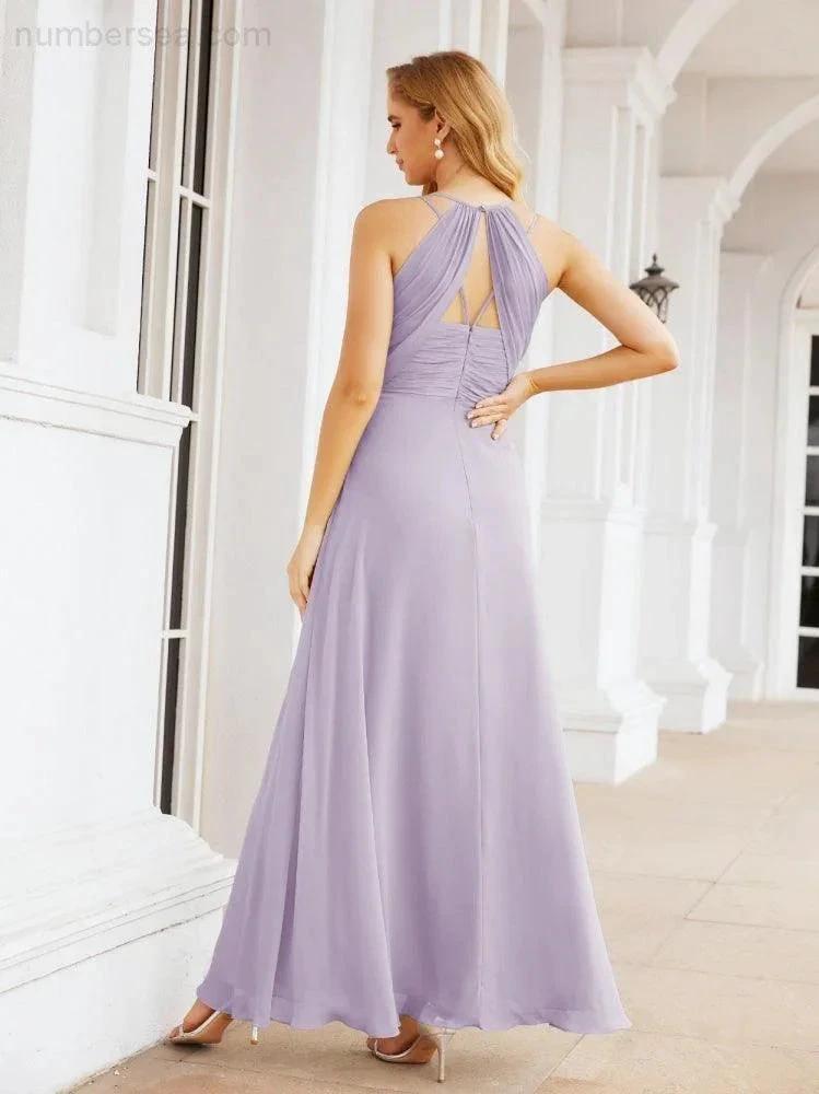 ZapDress Double Spaghetti Straps Bridesmaid Dresses for Women Long Formal Party Dress Side Split 28051 (ZD17036)