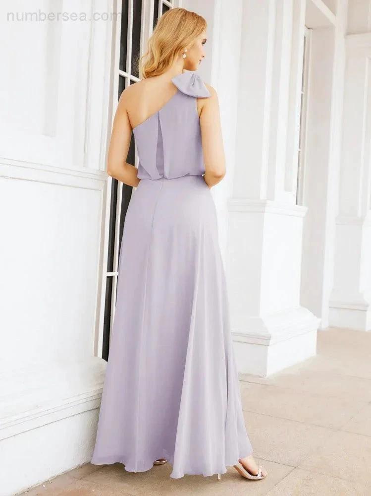 ZapDress Chiffon Ruffled One Shoulder Sleeveless Long Bride Dresses A-line Formal Evening Gown Side Split 28057 (ZD17041)