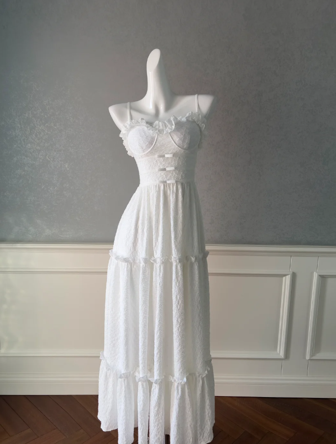Simple White Satin Sweetheart A Line Prom Dress Spaghetti Straps Evening Dress Y8574