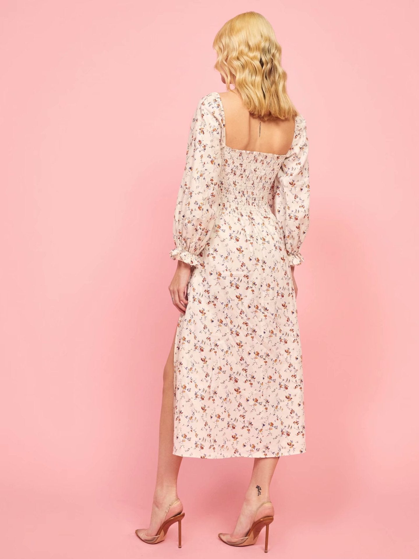 Debra Cotton Blend Floral Midi Dress FINAL