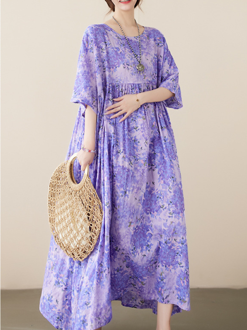 Hey Cottom Round Neck Smock Dress