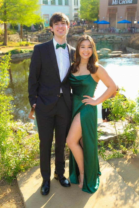 Dark Green Silk Prom Dress,Senior Prom Gown - VelvetHem