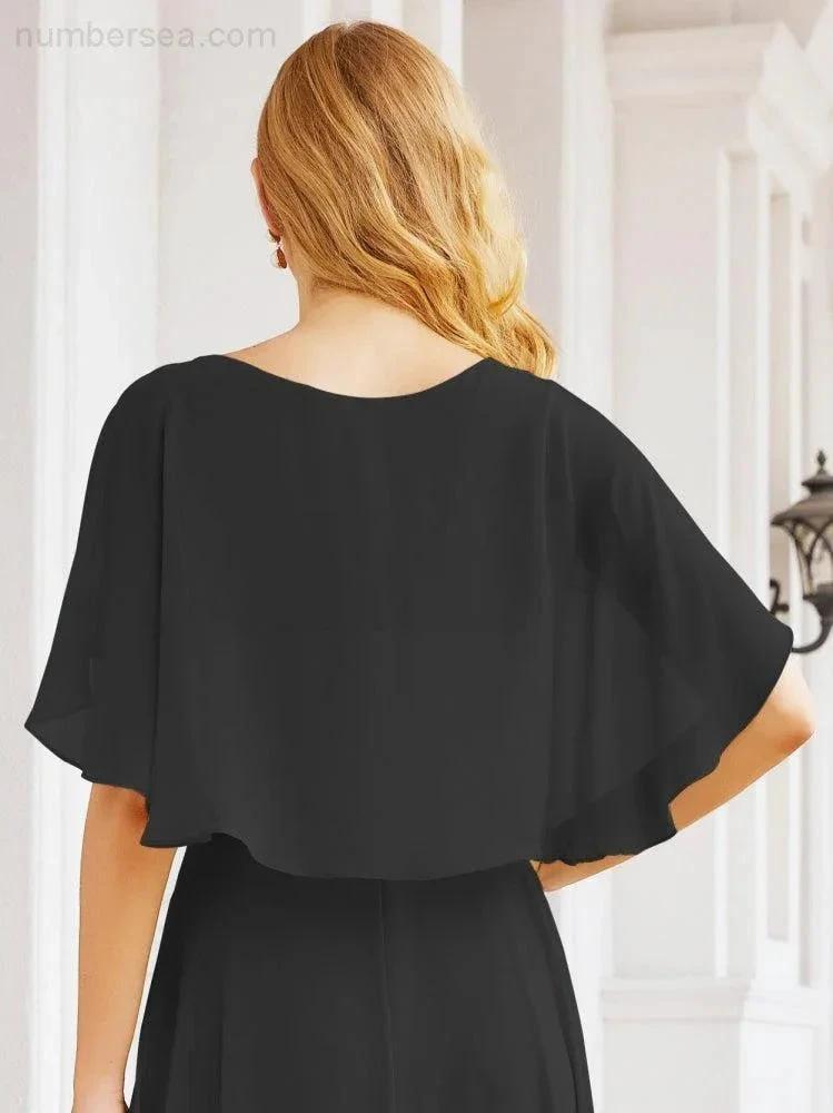 ZapDress Bridesmaid Dresses for Wedding Formal Evening Party Prom Gown with Cape 28050 (ZD17057)