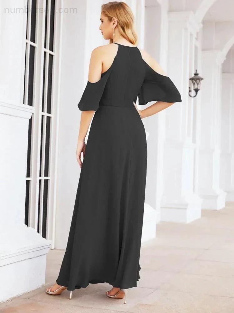 ZapDress Cold Shoulder Bridesmaid Dresses A-Line Long Formal Evening Gowns 28074 (ZD17048)