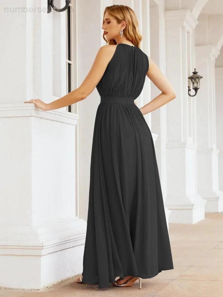 ZapDress Halter Bridesmaid Dress Empire Waist Formal Evening Prom Gown for Mother of The Bride 28030 (ZD17026)