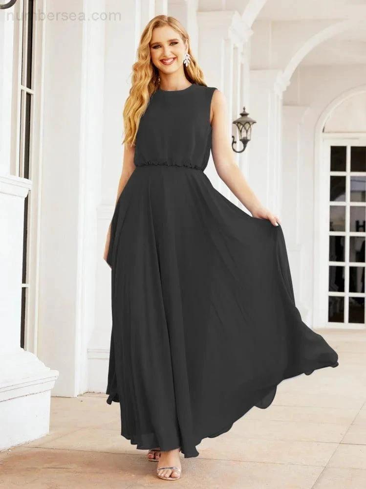 ZapDress Sleeveless Long Bridesmaid Dress A line Formal Evening Prom Gown 28025 (ZD17053)