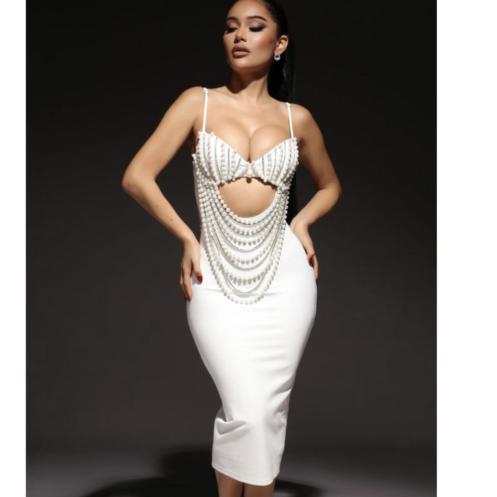 Stylish Black & White Lace Party Dress Prom Dress - VelvetHem